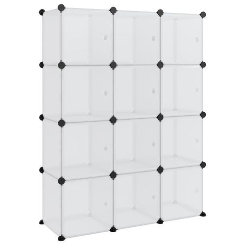 Cubes de rangement 12 pcs avec portes Transparent PP - Photo n°2; ?>