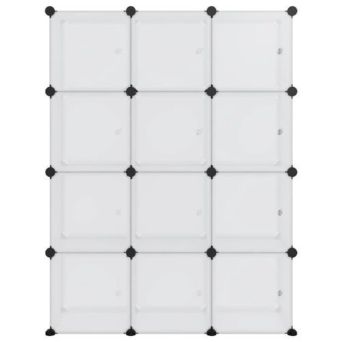 Cubes de rangement 12 pcs avec portes Transparent PP - Photo n°3; ?>