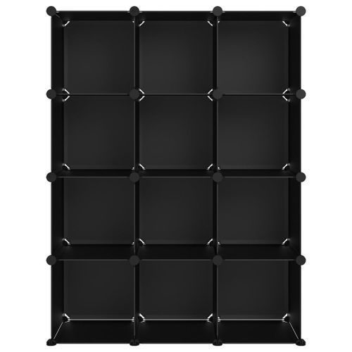 Cubes de rangement 12 pcs Noir PP - Photo n°3; ?>