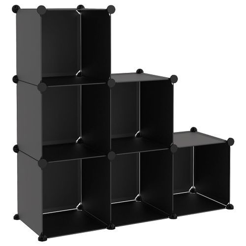 Cubes de rangement 6 pcs Noir PP - Photo n°2; ?>