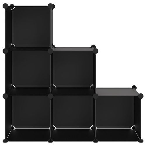 Cubes de rangement 6 pcs Noir PP - Photo n°3; ?>