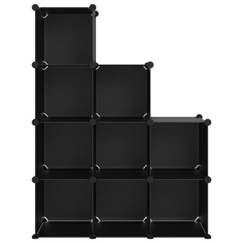 Cubes de rangement 9 pcs Noir PP - Photo n°3; ?>