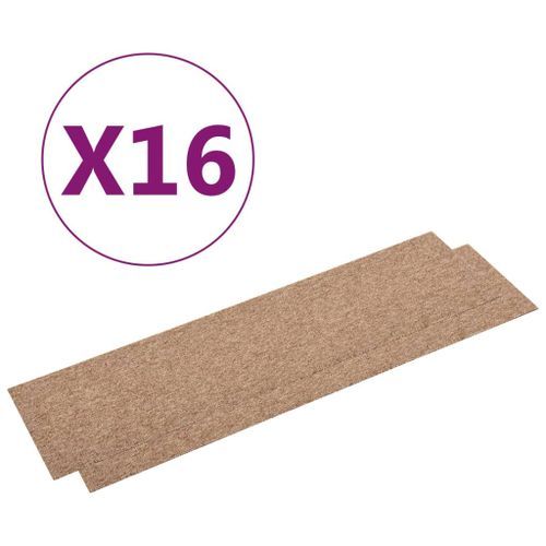 Dalles de tapis de sol 16 pcs 4 m² 25x100 cm Beige - Photo n°2; ?>