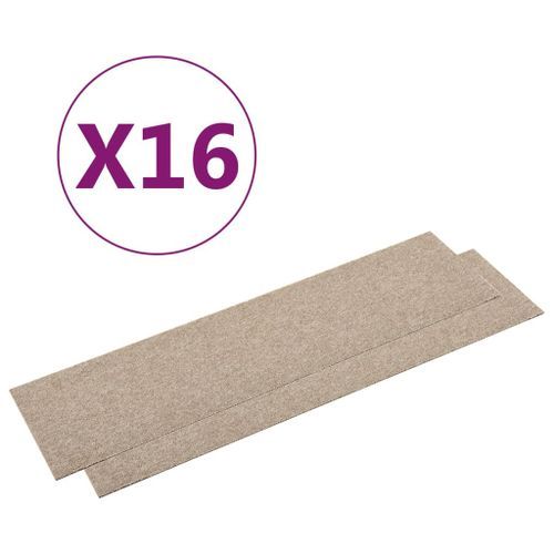 Dalles de tapis de sol 16 pcs 4 m² 25x100 cm Beige clair - Photo n°2; ?>