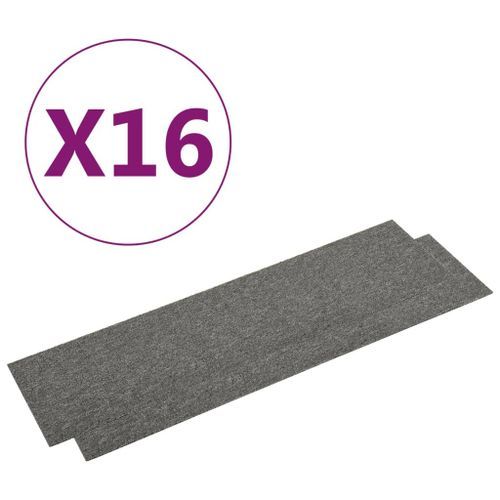 Dalles de tapis de sol 16 pcs 4 m² 25x100 cm Gris - Photo n°2; ?>