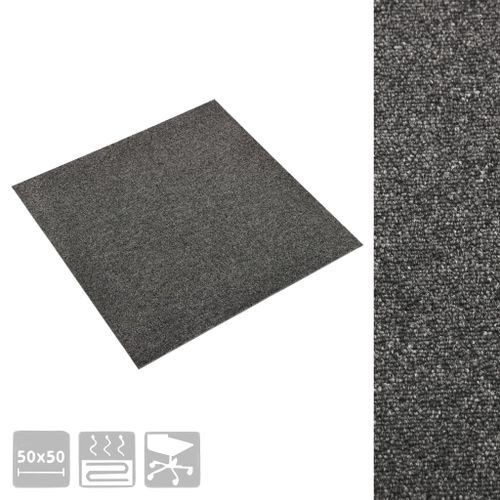 Dalles de tapis de sol 20 pcs 5 m² 50x50 cm Anthracite - Photo n°3; ?>