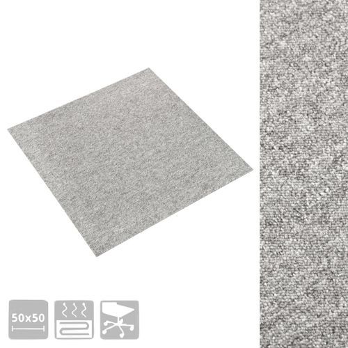 Dalles de tapis de sol 20 pcs 5 m² 50x50 cm Gris clair - Photo n°3; ?>