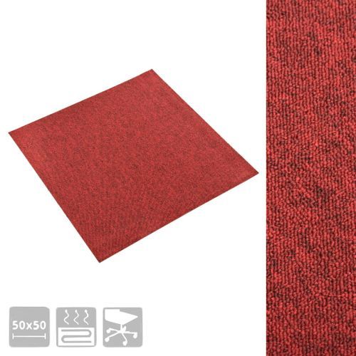 Dalles de tapis de sol 20 pcs 5 m² 50x50 cm Rouge - Photo n°3; ?>