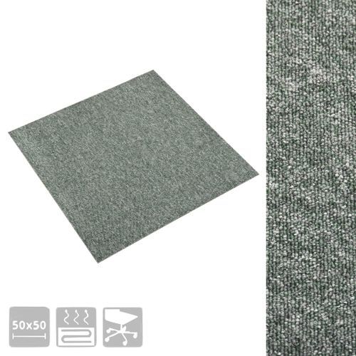 Dalles de tapis de sol 20 pcs 5 m² 50x50 cm Vert - Photo n°3; ?>