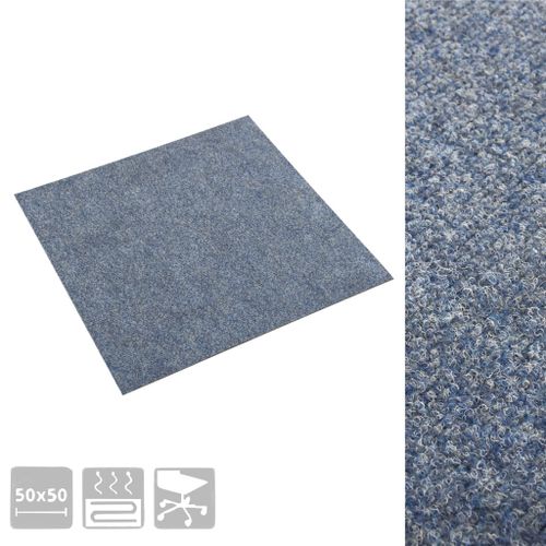 Dalles de tapis de sol 20 pcs 5 m² Bleu - Photo n°3; ?>
