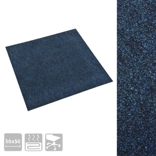 Dalles de tapis de sol 20 pcs 5 m² Bleu marine - Photo n°3; ?>