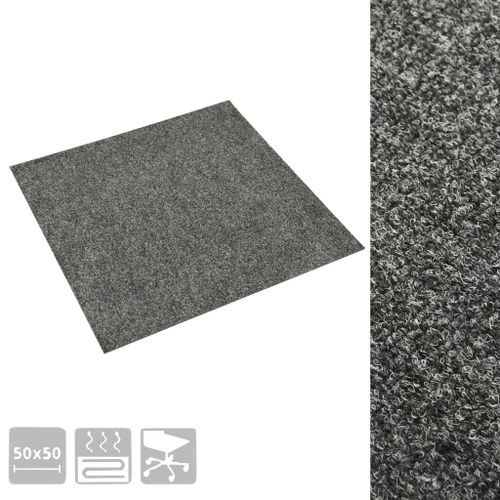 Dalles de tapis de sol 20 pcs 5 m² Gris foncé - Photo n°3; ?>