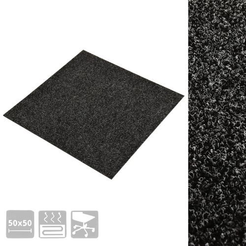 Dalles de tapis de sol 20 pcs 5 m² Noir - Photo n°3; ?>