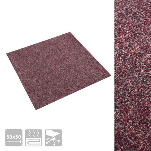 Dalles de tapis de sol 20 pcs 5 m² Rouge foncé - Photo n°3; ?>