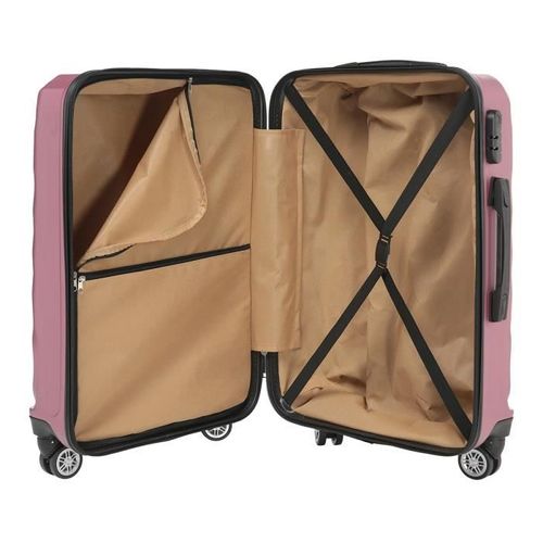 Daniel Hechter - Set 3 valises 4 roues ABS Rose - Photo n°3; ?>