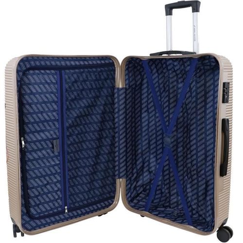 DANIEL HECHTER Set de 3 Valises Trolley DHVDEAUVILLE Rigide ABS - 8 Roues - Cadenas TSA - 50-60-70 cm - Champagne - Photo n°3; ?>