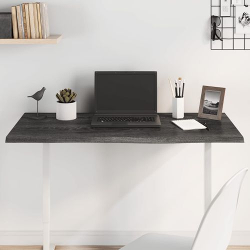 Dessus de bureau gris foncé 100x40x2 cm bois chêne traité - Photo n°2; ?>