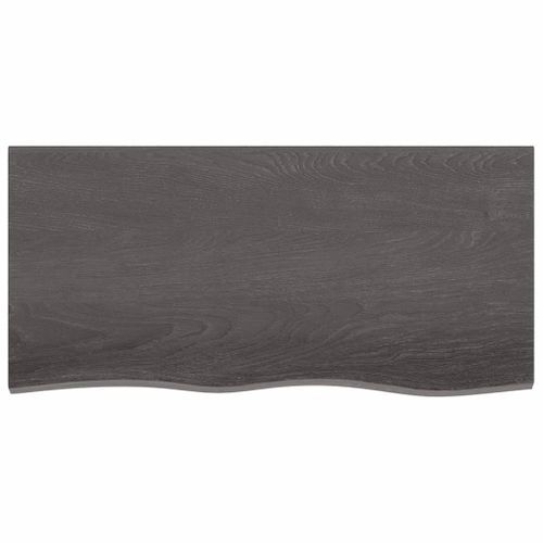 Dessus de bureau gris foncé 100x50x2 cm bois chêne traité - Photo n°3; ?>