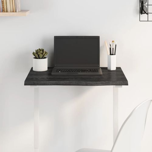 Dessus de bureau gris foncé 60x50x2 cm bois chêne traité - Photo n°2; ?>