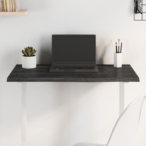 Dessus de bureau gris foncé 80x40x2 cm bois chêne traité - Photo n°2; ?>