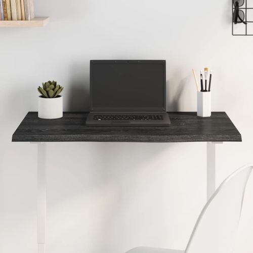 Dessus de bureau gris foncé 80x50x2 cm bois chêne traité - Photo n°2; ?>