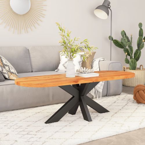 Dessus de table 110x40x3,8 cm ovale bois massif d'acacia - Photo n°2; ?>