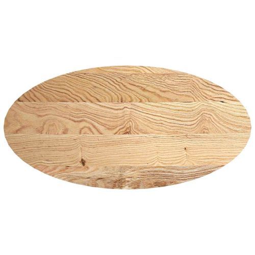 Dessus de table 120x60x2 cm bois de chêne massif ovale - Photo n°2; ?>