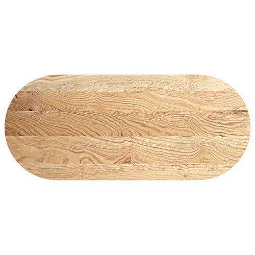 Dessus de table 140x60x2 cm bois de chêne massif ovale - Photo n°2; ?>