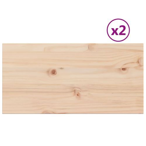 Dessus de table 2 pcs 70x35x1,7cm rectangulaire bois pin massif - Photo n°2; ?>