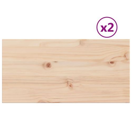 Dessus de table 2 pcs 70x35x2,5cm rectangulaire bois pin massif - Photo n°2; ?>