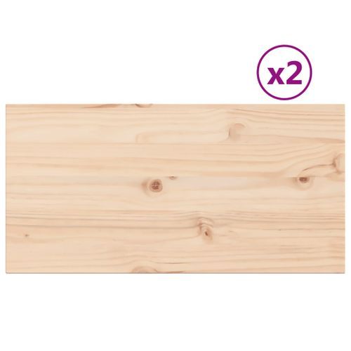 Dessus de table 2 pcs 80x40x2,5cm rectangulaire bois pin massif - Photo n°2; ?>