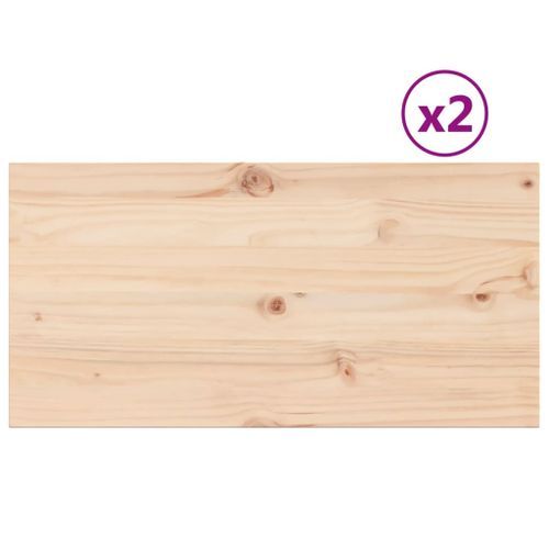 Dessus de table 2 pcs 90x45x2,5cm rectangulaire bois pin massif - Photo n°2; ?>