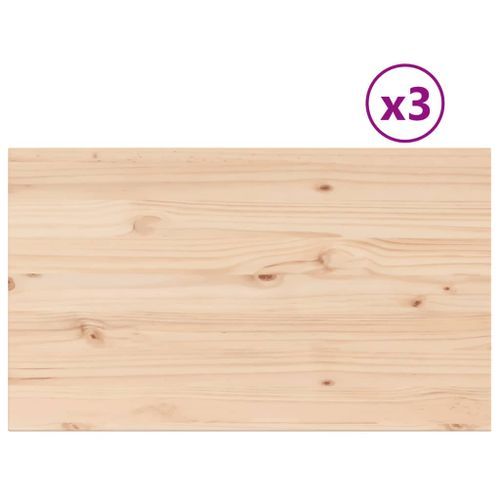 Dessus de table 3 pcs 80x47x1,7cm rectangulaire bois pin massif - Photo n°2; ?>