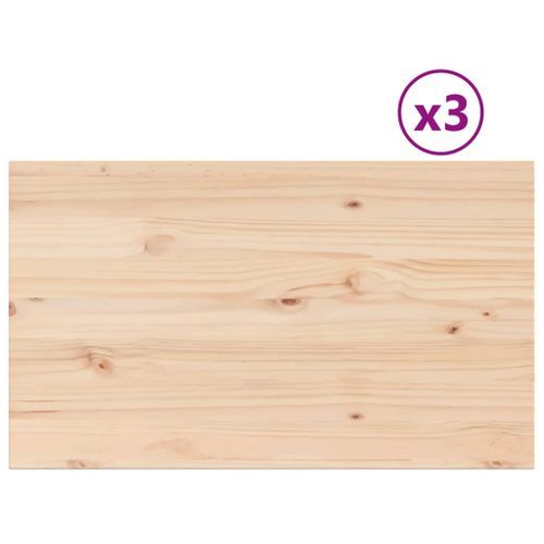 Dessus de table 3 pcs 80x47x2,5cm rectangulaire bois pin massif - Photo n°2; ?>