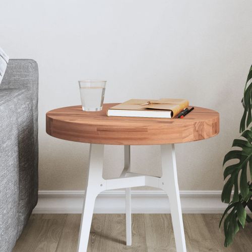 Dessus de table Ø40x4 cm rond bois massif de hêtre - Photo n°2; ?>