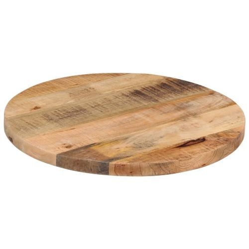 Dessus de table Ø 50x1,5 cm rond bois massif de manguier brut - Photo n°2; ?>