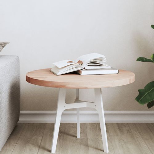 Dessus de table Ø50x2,5 cm rond bois massif de hêtre - Photo n°2; ?>