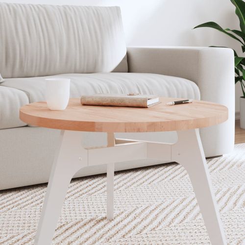 Dessus de table Ø60x2,5 cm rond bois massif de hêtre - Photo n°2; ?>