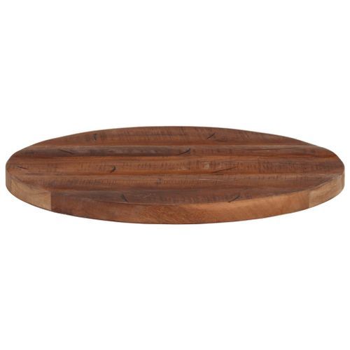 Dessus de table Ø 60x2,5 cm rond bois massif de récupération - Photo n°3; ?>