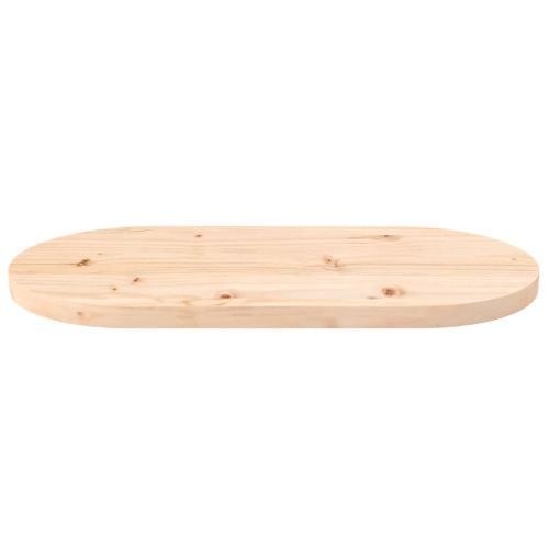 Dessus de table 60x30x2,5 cm bois de pin massif ovale - Photo n°3; ?>