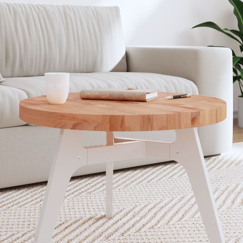 Dessus de table Ø60x4 cm rond bois massif de hêtre - Photo n°2; ?>