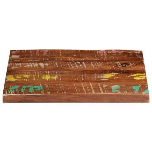 Dessus de table 60x60x1,5 cm carré bois massif de récupération - Photo n°3; ?>