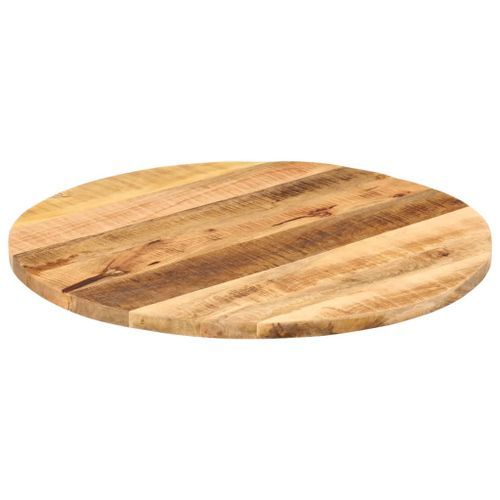 Dessus de table Ø 70x1,5 cm rond bois massif de manguier brut - Photo n°2; ?>