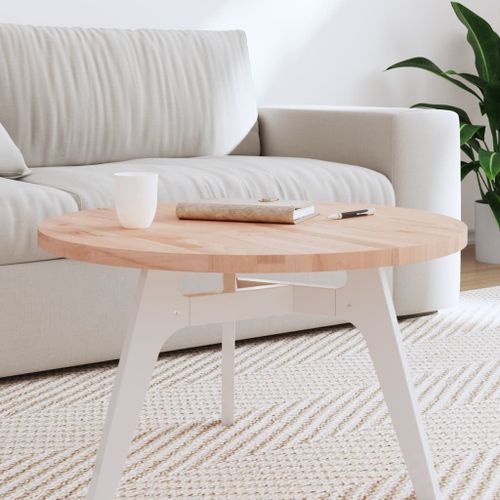 Dessus de table Ø70x2,5 cm rond bois massif de hêtre - Photo n°2; ?>