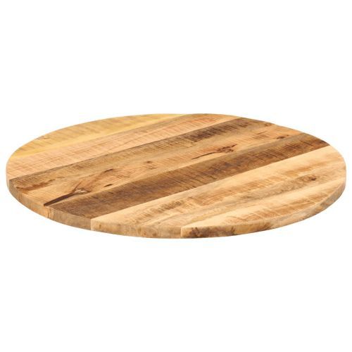 Dessus de table Ø 70x3,8 cm rond bois massif de manguier brut - Photo n°2; ?>