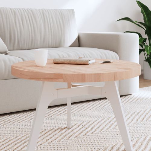 Dessus de table Ø70x4 cm rond bois massif de hêtre - Photo n°2; ?>