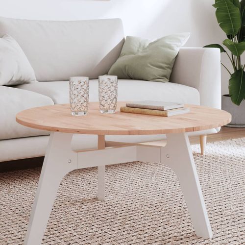 Dessus de table Ø80x1,5 cm rond bois massif de hêtre - Photo n°2; ?>