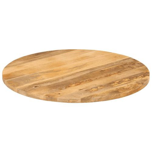 Dessus de table Ø 80x2,5 cm rond bois de manguier massif - Photo n°2; ?>