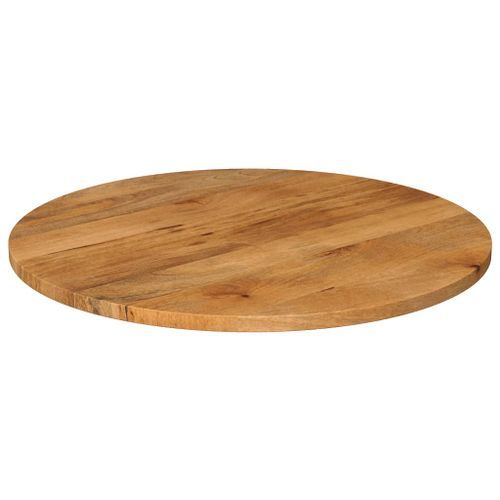 Dessus de table Ø 80x2,5 cm rond bois de manguier massif - Photo n°2; ?>