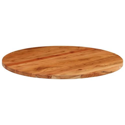 Dessus de table Ø80x2,5 cm rond bois massif d'acacia - Photo n°3; ?>